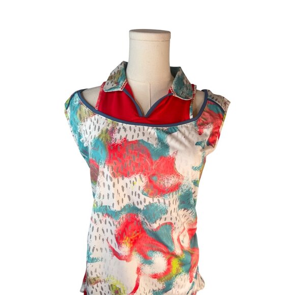 2/$30 NWT SwingDish Medium Sleeveless Golf Shirt UV Protection Breathable - Picture 4 of 16